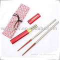 Classic stainless steel and wood travel portable chopstick